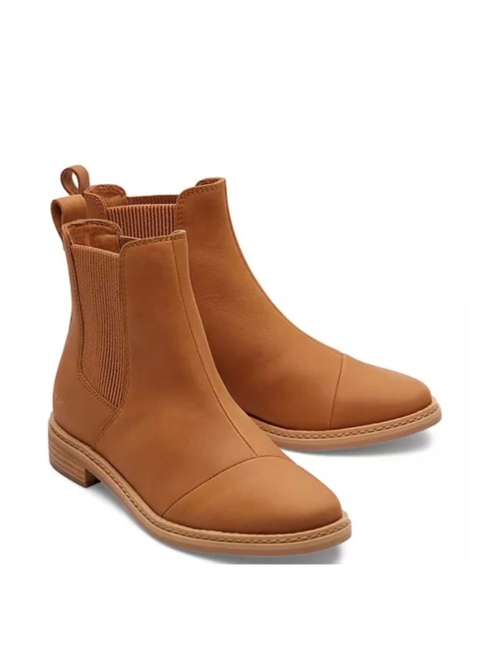 TOMS Charlie Leather Chelsea Boot - Caramel